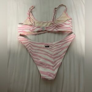 Triangl. Size S pink zebra print scoop bikini.